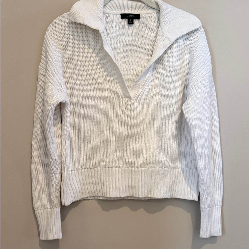 J Crew Collared cotton beach sweater White | S